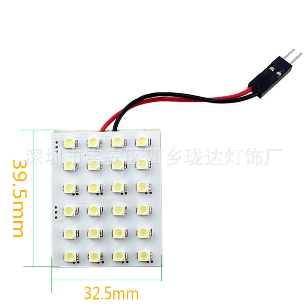 BA9S/T10/пружинный двухсторонний светильник с 24 светодиодами для отсека 3528SMD подсветка для чтения в багажник