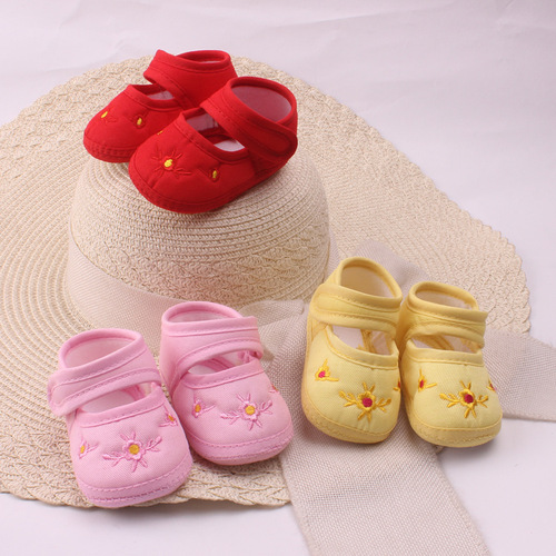 Spring and Autumn Non-Slip Toddler First-Walker Shoes with Bow, Square-Toe Design — Baby Sneakers Available at ¥9.9 with Free Shipping and Drop-Shipping Options
