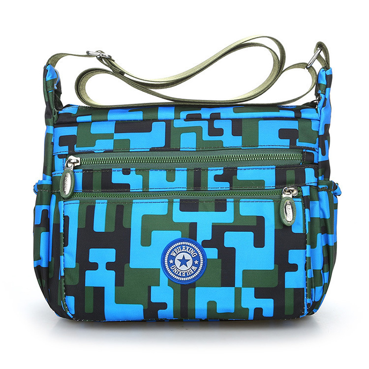 Bolso Bandolera de Tela Oxford con Cierre de Cremallera