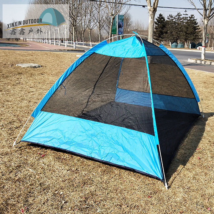 Carpa de hilo al aire libre perezoso tienda de viaje de construcción libre de tela recubierta de plata tienda de campaña doble tienda de campaña automática
