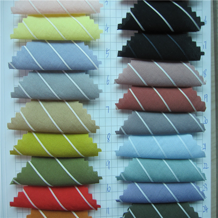 新品热销衬衫提花条子布  春夏时装衬衫裙装面料 锦涤棉提花