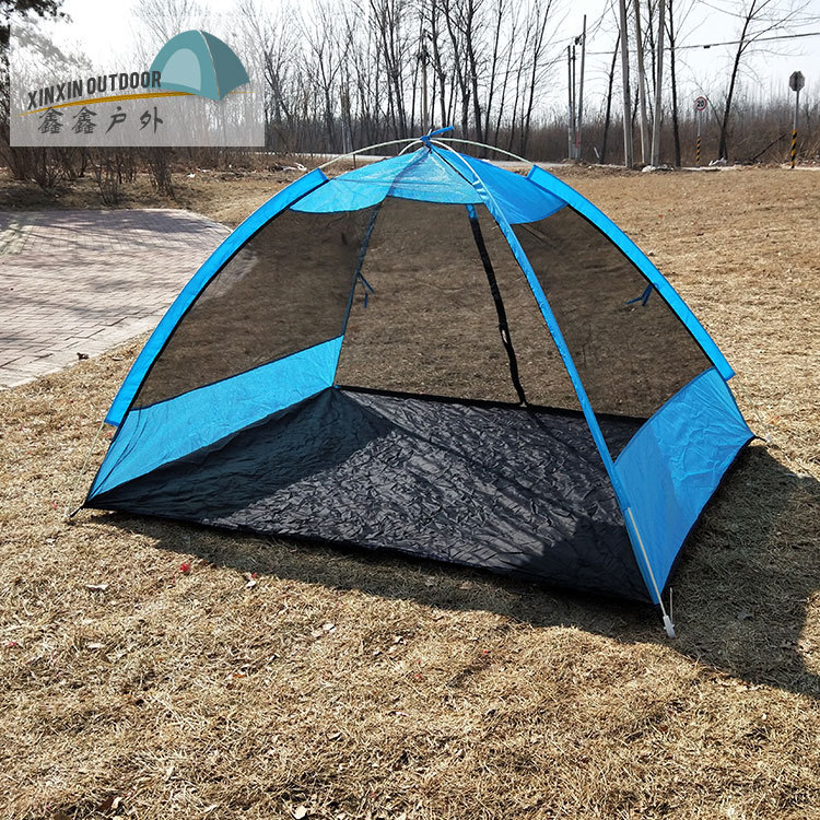 Carpa de hilo al aire libre perezoso tienda de viaje de construcción libre de tela recubierta de plata tienda de campaña doble tienda de campaña automática