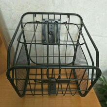 現貨供應電動自行車前車筐 鐵絲帶蓋車筐 電瓶車帶蓋車藍配件