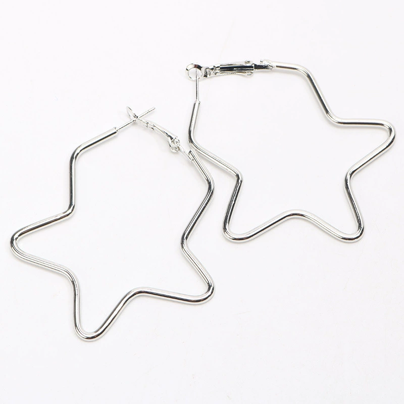 Exaggerated Love-Shaped Hoop Earrings, Metal Large 50 mm, 6 Styles, Lightweight 11 g