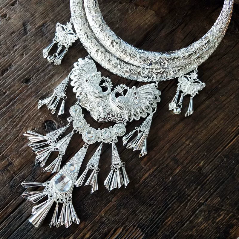 Универсальный этнический choker из провинции Юньнань, модные аксессуары, этнический стиль, павлин
