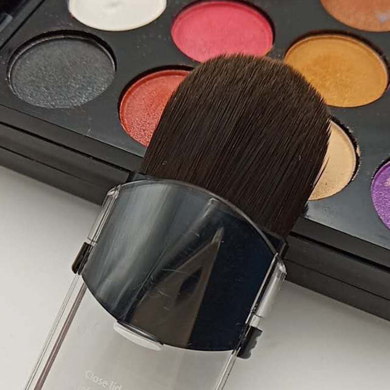 Mini solo cepillo de maquillaje retráctil en forma de lengua cepillo de base portátil cepillo suelto rubor cepillo de maquillaje herramientas de belleza