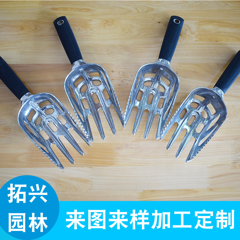 不锈钢三叉板超实用园艺工具木柄系列叉子