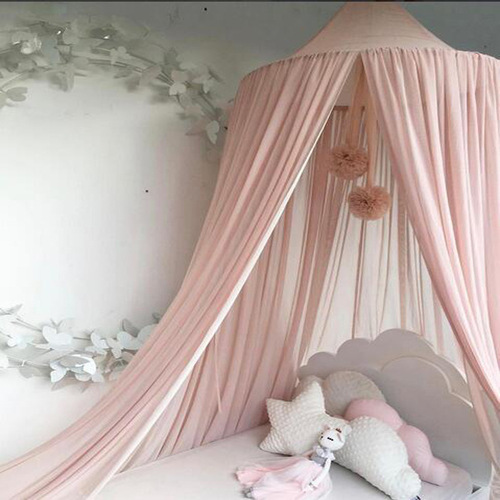 Ins summer baby chiffon light and breathable bed curtain foreign trade new children's solid color dream hanging mosquito net tent