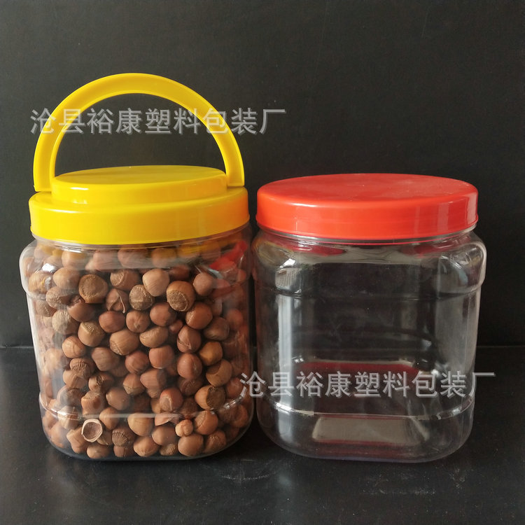 pet透明密封1升塑料罐铝盖花茶瓶子坚果茶叶包装瓶