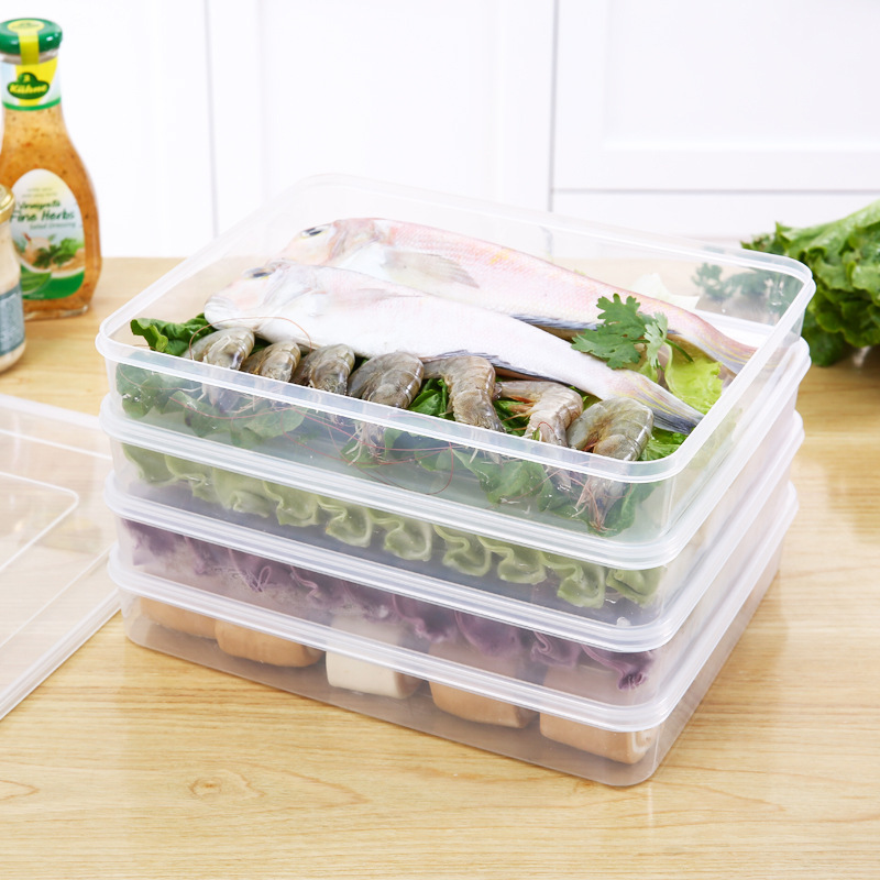 Dumpling Box Dumpling Box Refrigerator Quick-frozen Fresh Box with Lid Multi-use Food Storage Box Fresh-keeping Box Wonton Box Fish Box