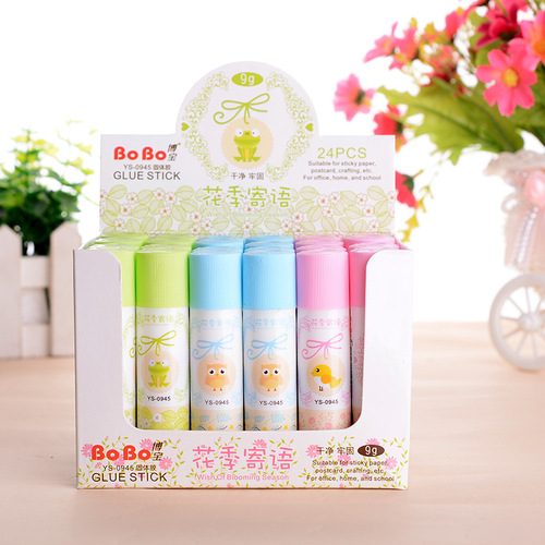 Bobo 0965 Cartoon Solid Glue High Viscosity Children's Solid Glue Stick 9g Kindergarten Handmade Strong Solid Glue