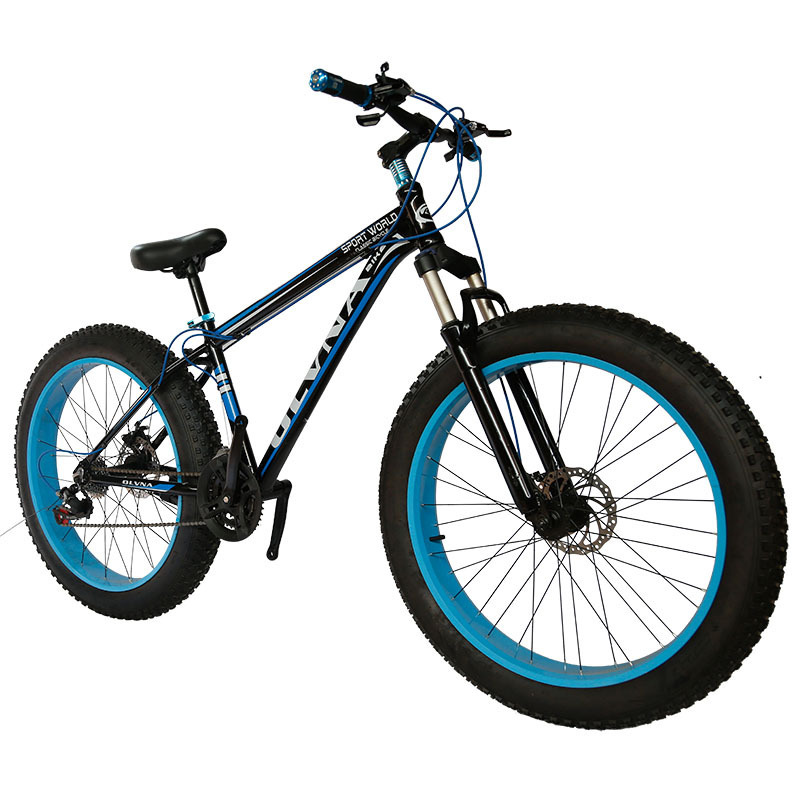 Fat wide thick mountain bike large tire variable speed shock absorption snow bike beach off-road adult men and women double car