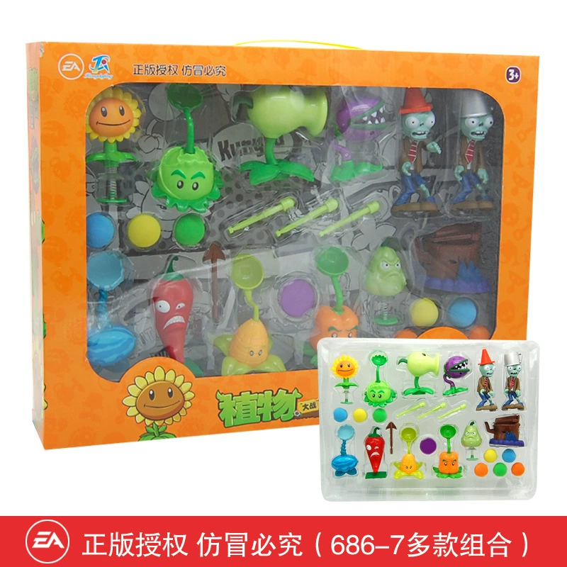 Подлинная наборы Plants vs. Zombies, игрушка, большой набор, подарочная коробка для мальчиков, кукла для детей, полный набор, подарок на день рождения