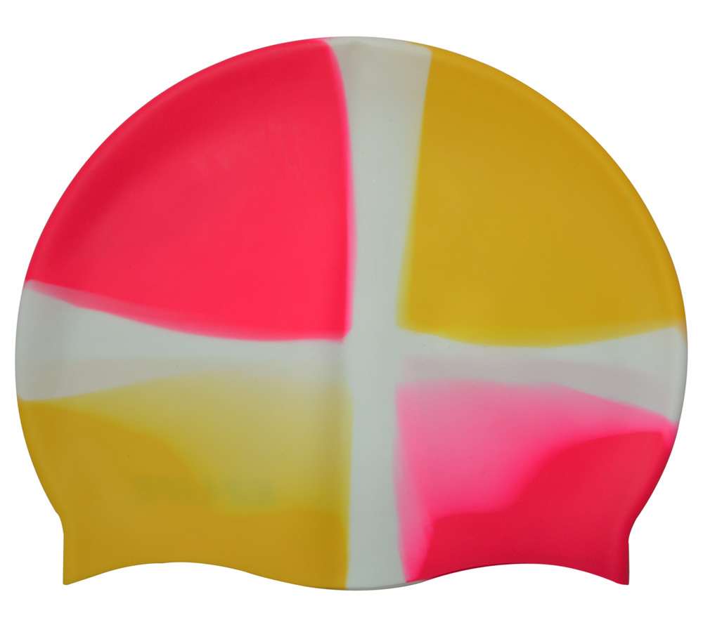 Gorro de baño de silicona suave a juego de color degradado al por mayor de fábrica Gorro de baño para niños y adolescentes de 4 a 12 años Amazon transfronterizo