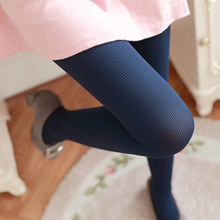 春秋季连裤袜天鹅绒女士大码120d竖条纹麻花提花白色打底袜子日系