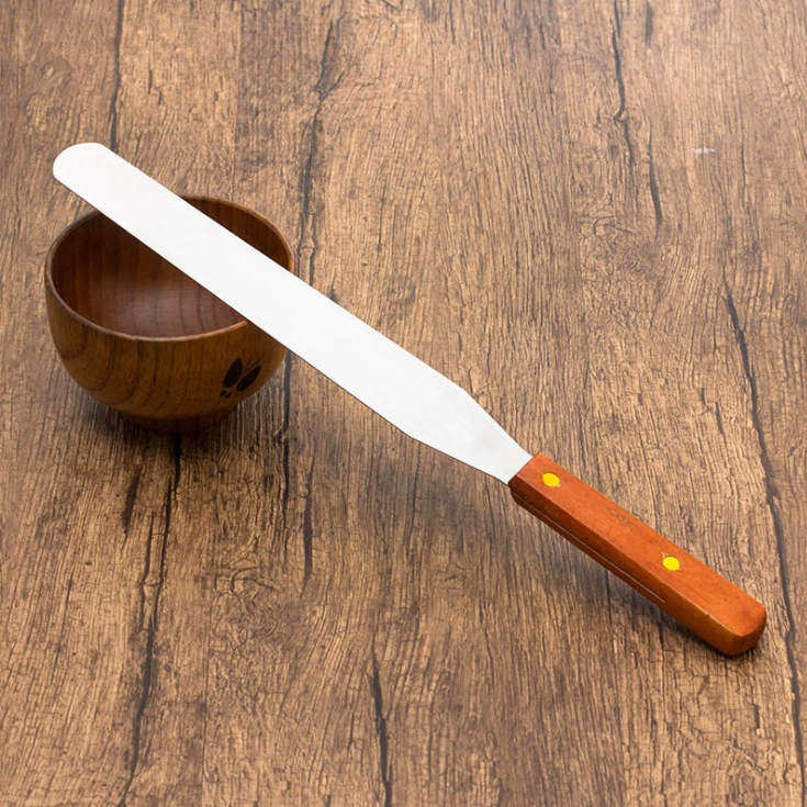 Инструменты для выпечки 8-дюймовая деревянная ручка из нержавеющей стали прямой нож для поцелуя крем для торта на день рождения Гладкий декоративный скребок кухонные принадлежности