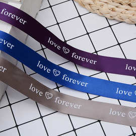单色love款字母缎带 印刷英文字母织带手工diy发饰缎带烘培包装