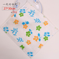 2730 Bamboo Fiber Dish Towel Double Layer Thickened First Generation Printed Absorbent Oil-Resistant Kitchen Cleaning Cloth Wholesale