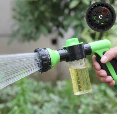 Foam Water Gun Set Car Wash Water Gun High Pressure Car Foam Water Gun with 4 Joints Water Pipe (Car cleaning tools) - single-water-gun-green