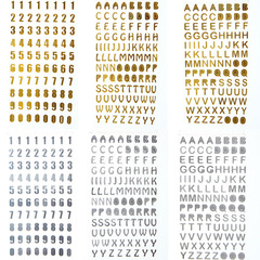 Creative gold English letter sticker, number sticker, DIY photo album diary, notebook, planning sheet, sticker