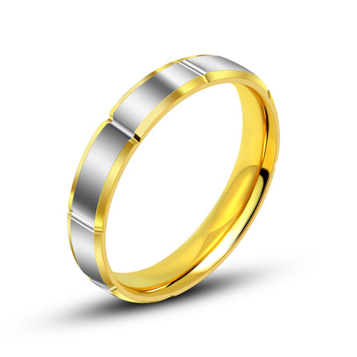 Factory price mixed batch Japanese and Korean version ring personalized gold simple titanium steel male and female couple ring SA539