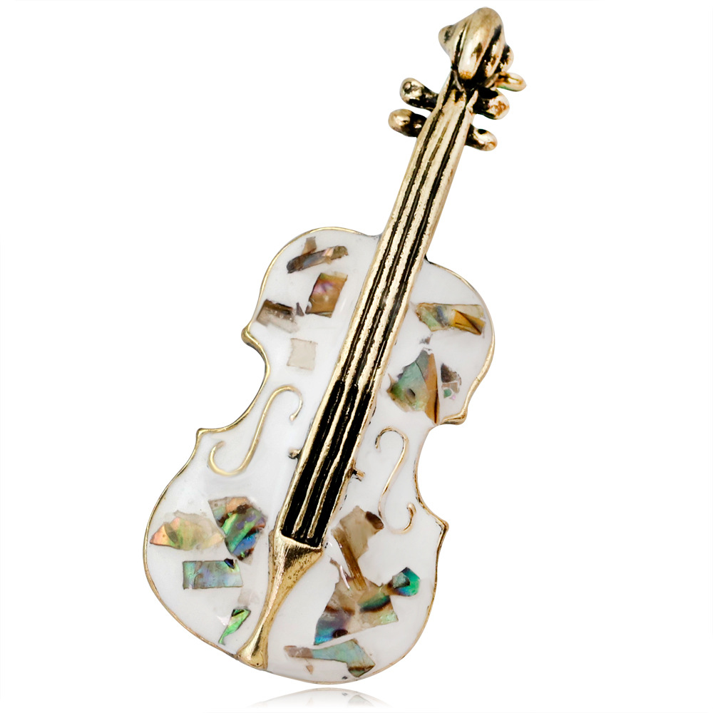 European and American retro series fashion versatile cello brooch popular shell material ladies corsage spot