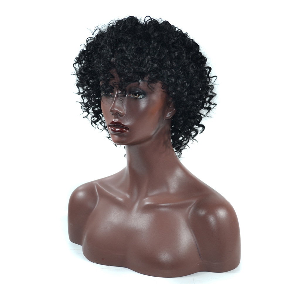 Synthetic wig Small women's fluffy explosive small curly short hair headband synthetic wig headband_voghion.com