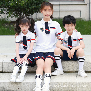 Principal Li Kindergarten Garden Clothes Girls' British Summer Clothes Primary School Uniform Summer Short-sleeved Suit Class Clothes Performance Clothes