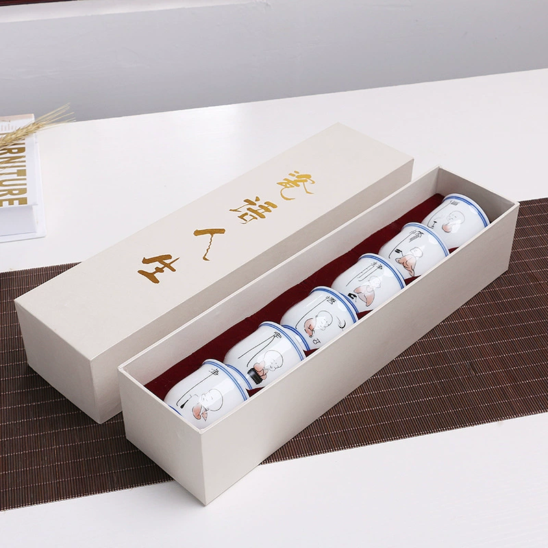 晟翔 Ceramic high -white blue and white porcelain little monk Zen Master Cup Zen Shipper Cup Ceramics Kung Fu Tea Set
