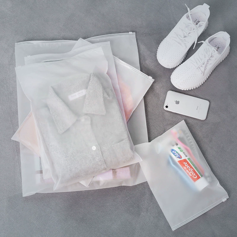 Eva, matte transparent storage bag with zipper, container for traveling