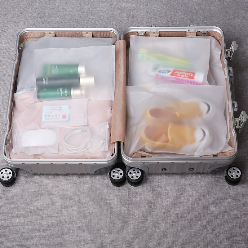 Eva, matte transparent storage bag with zipper, container for traveling