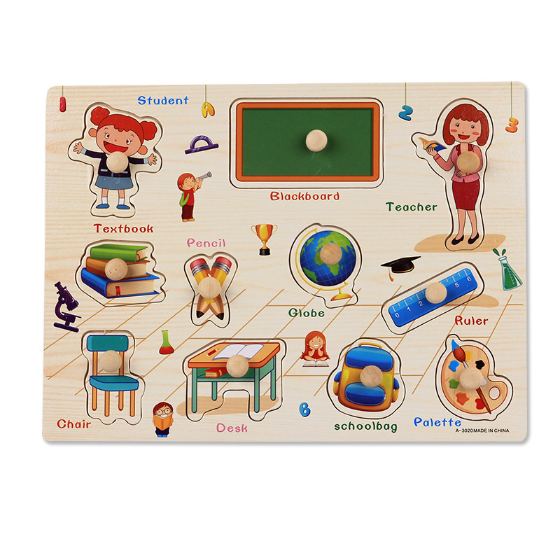 Rompecabezas 3D de madera con temática de tráfico para niños de 3 a 6 años, bloques de construcción intelectuales, juguete educativo, tablero de agarre inteligente.