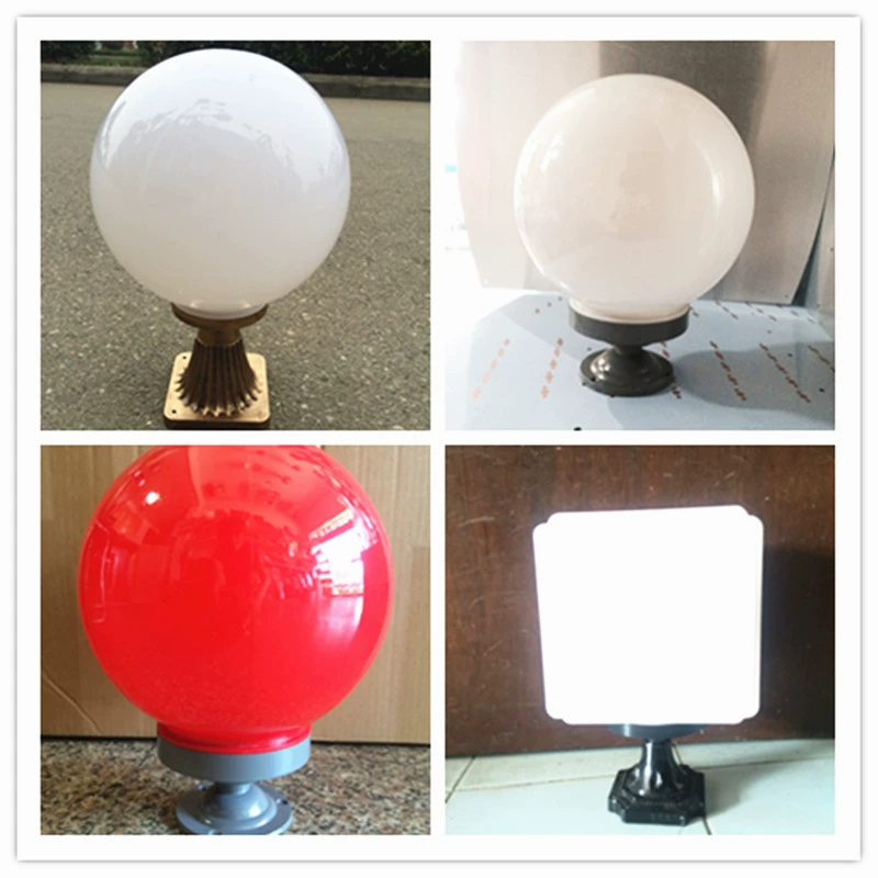 Круглый светильник для столбов забора, белый акриловый, большой, светящийся, разноцветный абажур, сферический настенный светильник для двора и ворот