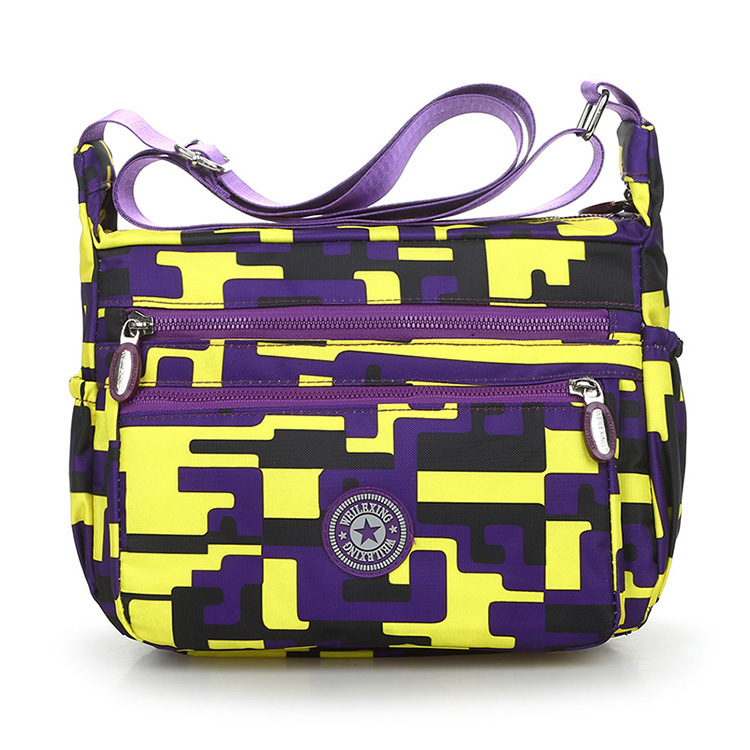 Bolso Bandolera de Tela Oxford con Cierre de Cremallera