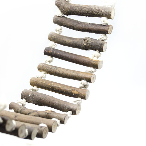 Parrot toy bird toy Parrot wooden suspension bridge with leather cloud ladder Cotton rope soft ladder soft bridge cross ladder climbing ladder