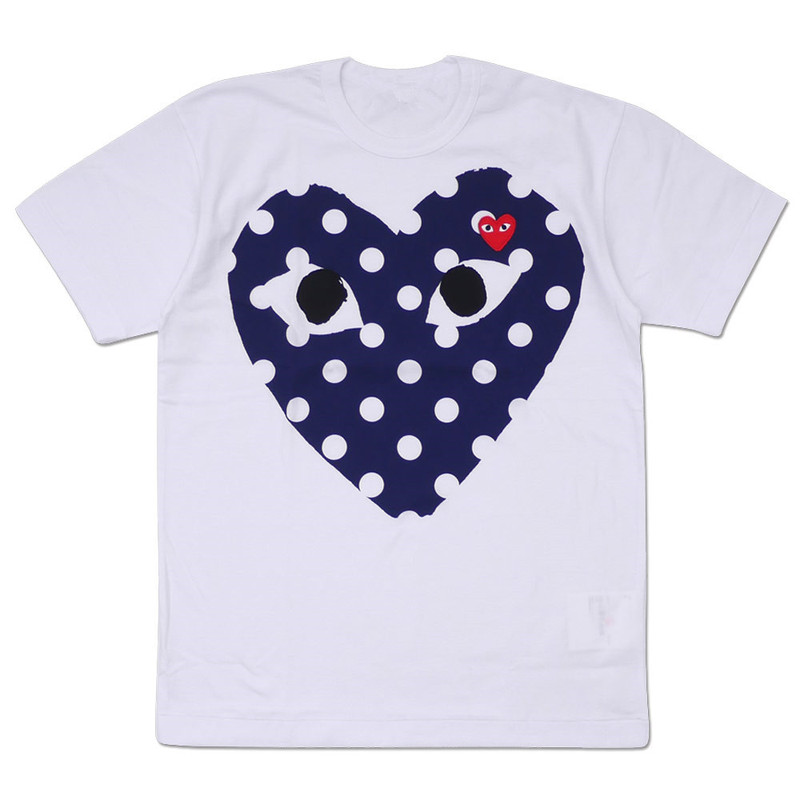Heyplay Japanese Style Trendy Brand Short-Sleeved T-Shirt 18 Years New Polka Dot Big Heart Men's and Women's Clothing Pure Cotton Couple Style Heyplay Japanese Style Trendy Brand Short-Sleeved T-Shirt 18 Years New Polka Dot Big Heart Men's and Women's Clothing Pure Cotton Couple Style