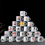 怀旧陶瓷茶杯 厂家直销6只装杯子创意酒杯仿搪瓷杯小号品茗杯特价