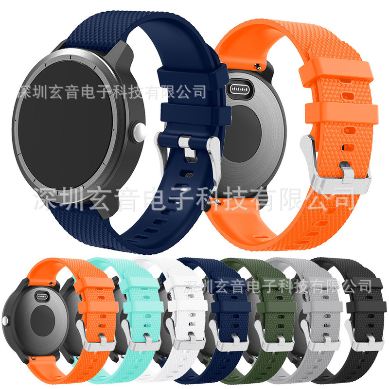 Suitable for Garmin Vivoactive5 Silicone Strap Venu/Vivomove Hr Small Plaid Sandblasted Buckle Wristband