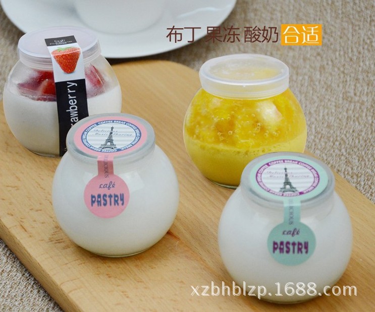 批发100ml加厚透明布丁瓶家用鲜牛奶玻璃瓶饮料果冻酸奶瓶慕斯杯