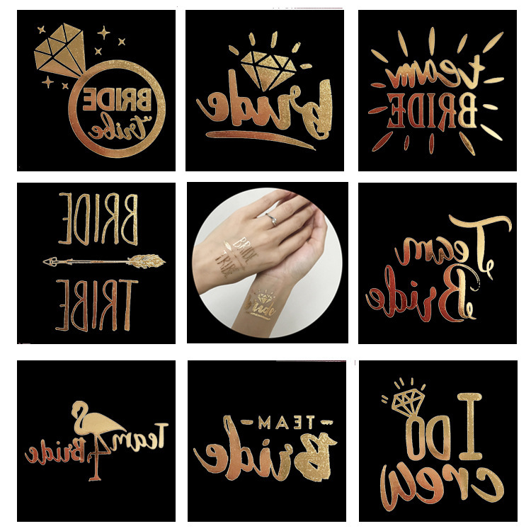 Team Bride wedding gilding tattoo stickers bachelor party stickers love letters temporary tattoo stickers