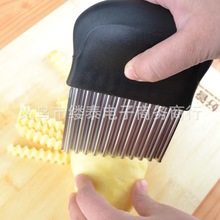 不锈钢波浪土豆切刀 狼牙土豆切波纹薯片刀薯格花刀土豆切片器