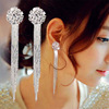 Fashionable crystal, earrings for bride, bright catchy style