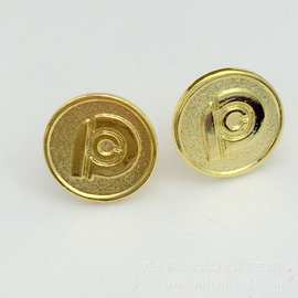 太平洋保险通用圆形P字金属徽章 司徽厂家现货加印logo胸针定 做