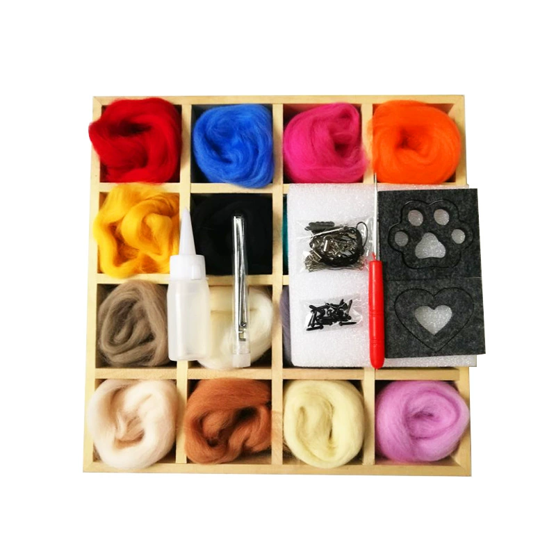 Wool felt, materials set handmade, purse, doll, gloves, DIY