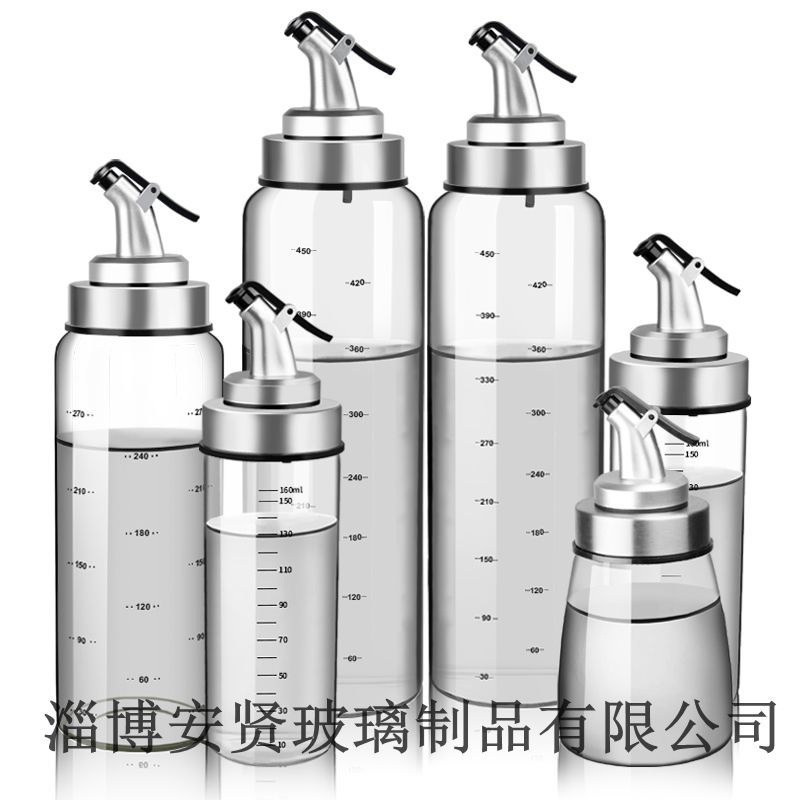 Gran olla de aceite de vidrio botella de aceite salsa vinagre olla sellada a prueba de fugas hogar suministros de cocina caja de condimento resistente a altas temperaturas