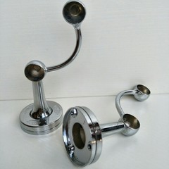 19雙杆底坐圓管鋅合金雙座支架法蘭五金配件毛巾杆衣杆底坐一個價