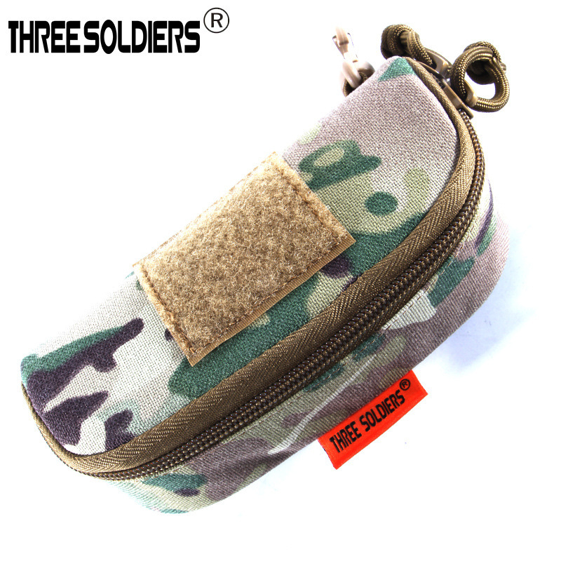 Tactical nylon hard shell glasses case with Molle system protection box accessory package sunglasses bag instrument case
