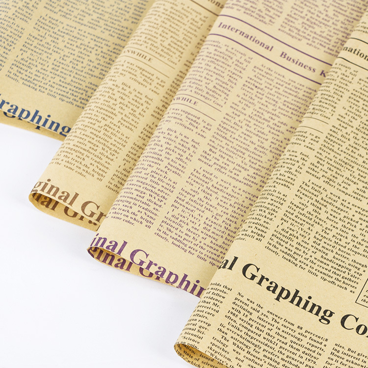 Papel de embalaje de periódico inglés material de embalaje de flores Xinshang amor flor material papel al por mayor floristería suministros ramo de papel