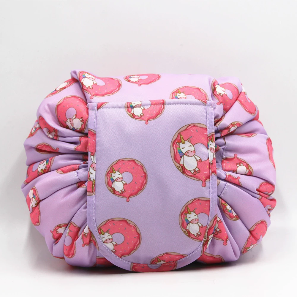 Storage system, capacious handheld organizer bag, cosmetic bag for traveling, drawstring