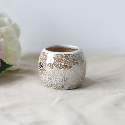 Candelabro de cristal estilo europeo con mosaico, decoración de boda y mesa, portavelas creativo de colores